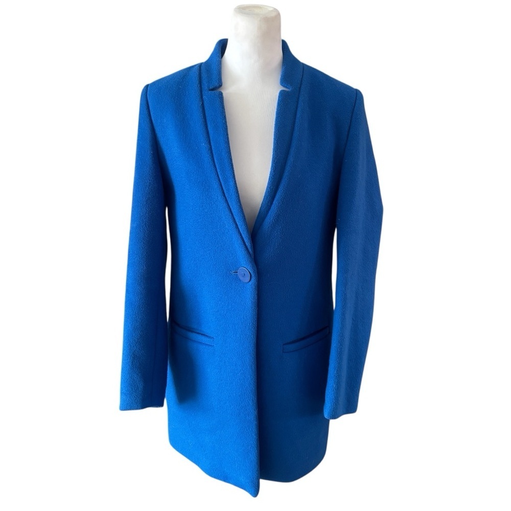 Vintage Amaryllis Blue Wool Coat/Blazer Single Button Size Small